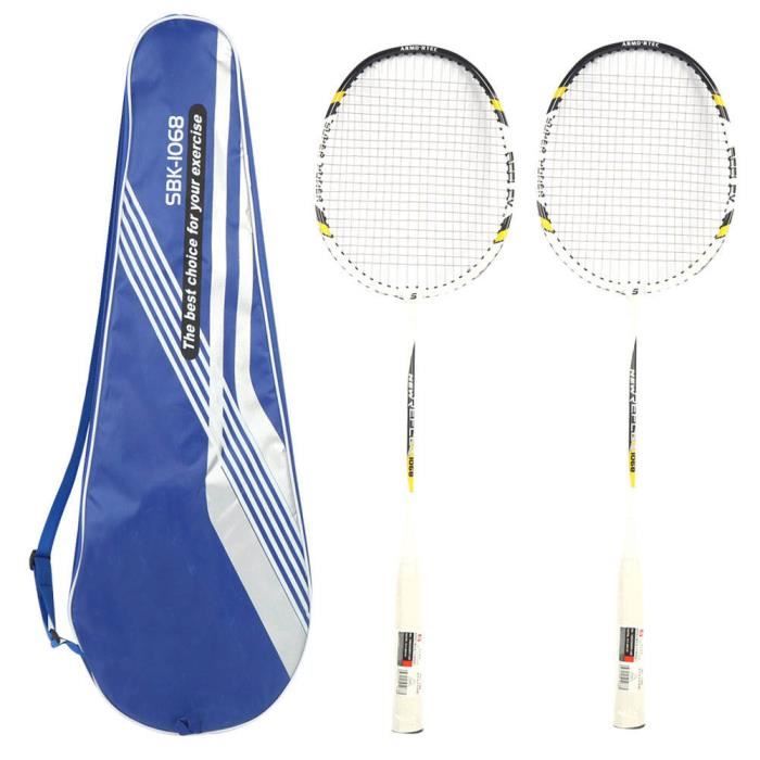 Hililand Raquette de badminton adulte 1068 Portable Léger En Alliage D'aluminium Adultes Formation Type Offensif Double Joueur