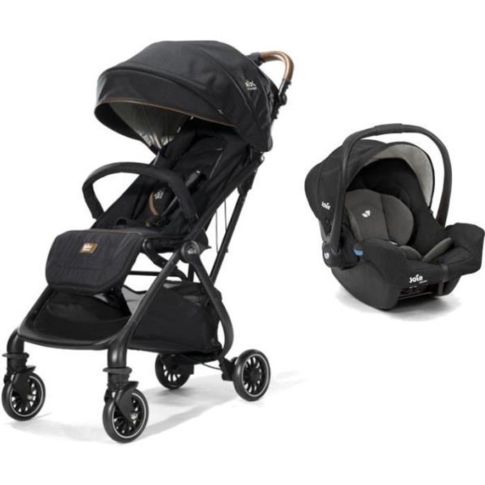 JOIE Tourist 2en1 - Poussette compacte pliable avec siège auto GEMM - Jusqu'à 15Kg - Noir Shale