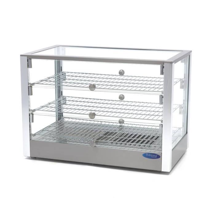 Vitrine Chauffante Inox 3 étages 70 cm 115L
