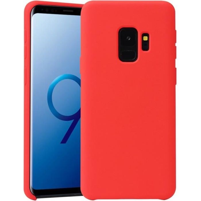 Galaxy S9 Coque Ultra Léger Housse Silicone Flexible Gel TPU Protection Étui Case Cover Samsung Galaxy S9-G960F 5.8- -Rouge