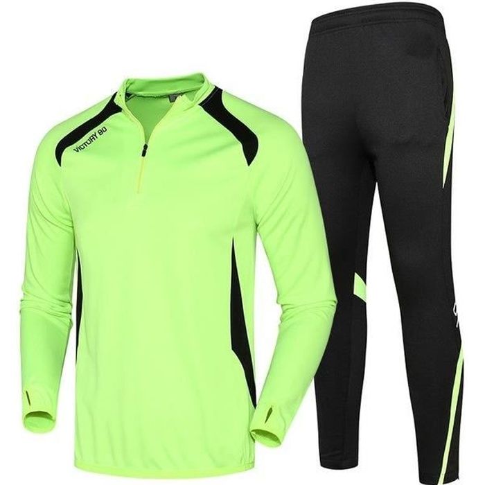 Zencart Hommes Sport Courir Survetement Football Ensemble Longue Veste Costume Formation De Football Maigre Jambe Pantalon Survêtem