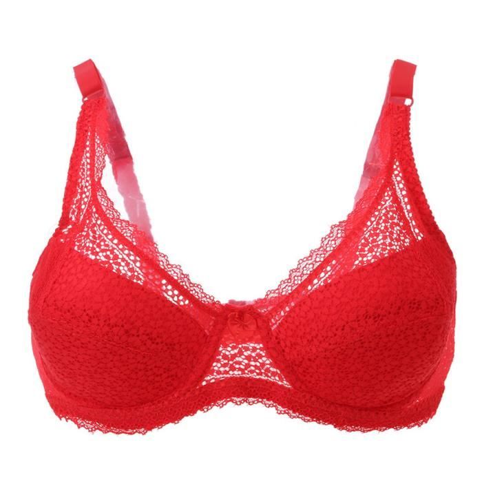 BRASSIERE (LINGERIE) Nouveau soutien-gorge de dentelle de broderie de femmes arcs grande taille à armatures Sexy Comfortabl