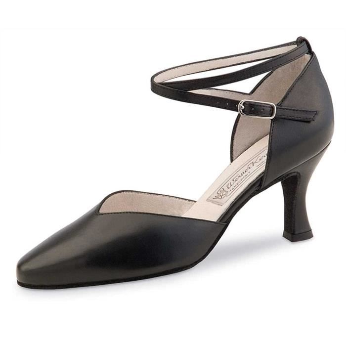 Sandale De Randonnee USF89 Chaussures de danse Betty 6.5 - Cuir noir - 6,5 cm - Made in Italy Taille-37 1/2
