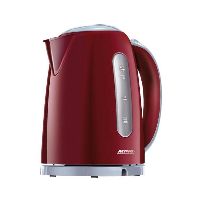 Bouilloire électrique sans fil. 1,7 litres, base 360º, filtre anti-calcaire MPM MCZ-85/B2Rojo