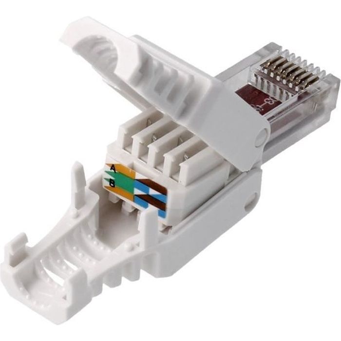 Connecteur Rj45 Utp Cat5e 8p8c Sans outil 72600 Pas besoin de sertisseur