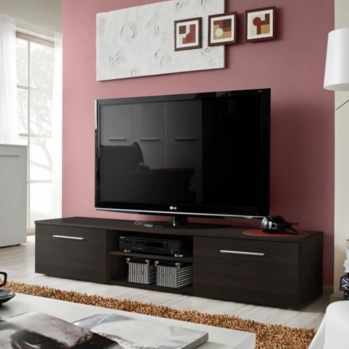 Meuble Tv Design -bono Ii- 180cm Wengé - Paris Prix