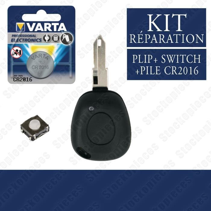 BOITIER COQUE CLE TELECOMMANDE COMPATIBLE RENAULT LAGUNA/MEGANE/ESPACE/SAFRANE/CLIO/SCENIC/KANGOO/MASTER + SWITCH + PILE VARTA