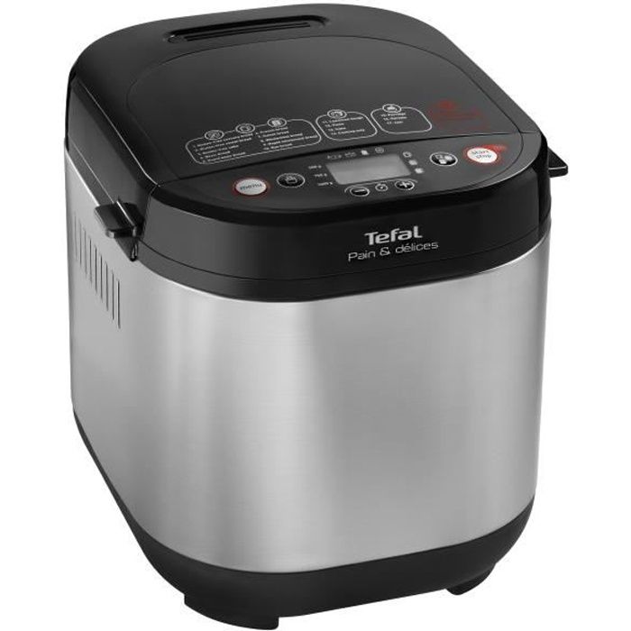 Tefal Pain & Délice PF240E, Noir, Acier inoxydable, 1 kg, 500 g, 15 h, LCD, 720 W