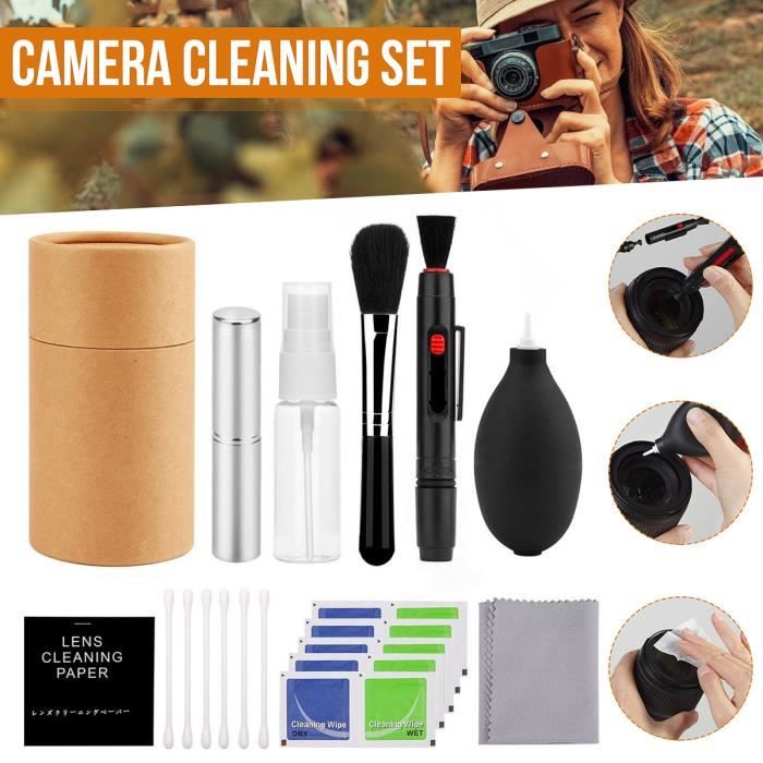 TEMPSA Kit de Nettoyage de l'appareil Photo Équipement Bouteille de pulvérisation Lentille Stylo Brosse Ventilateur