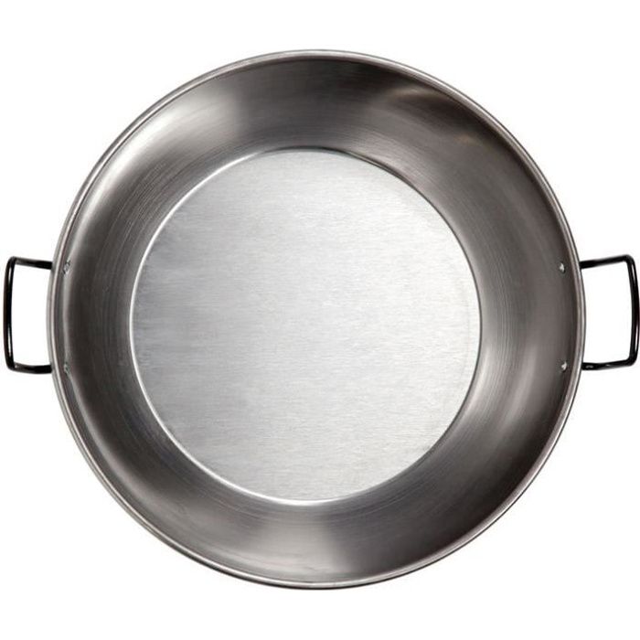 Plat à paëlla profond D : 40 cm - acier poli