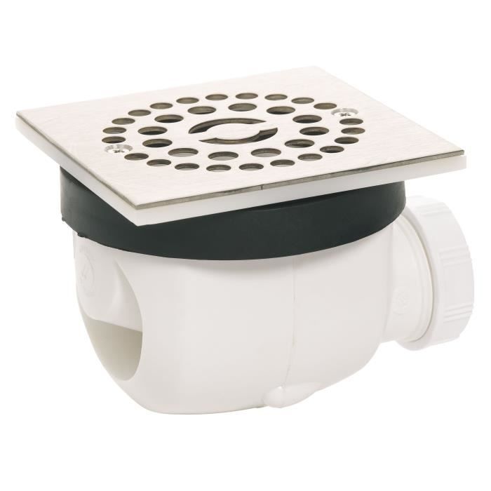 WIRQUIN Bonde de douche D90 Twisto à débit rapide avec grille en inox Carree