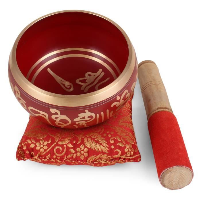 Zap Impex Méditation Tibétaine Om Mani Singing Bowl Coussin 4 Pouces Rouge