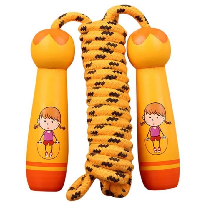 Enfants cordes à sauter manche en bois Sport musculation Fitness belle bande dessinée cordes à sauter-Filles