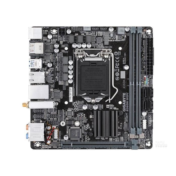 Carte mère GIGABYTE B360N WIFI Intel B360 Socket LGA1151 2xDDR4 SDRAM 32GB Mini ITX - Gigabyte