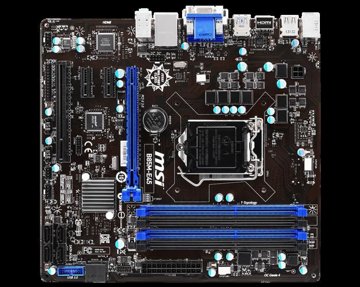 Carte mère MSI B85M-E45 Intel B85 LGA 1150 4xDDR3 SDRAM 32 Go Micro ATX - Msi