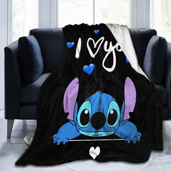 Couverture de dessin animé en flanelle super douce cadeaux de literie pour enfants et adultes toutes saisons 150x200cmNoir