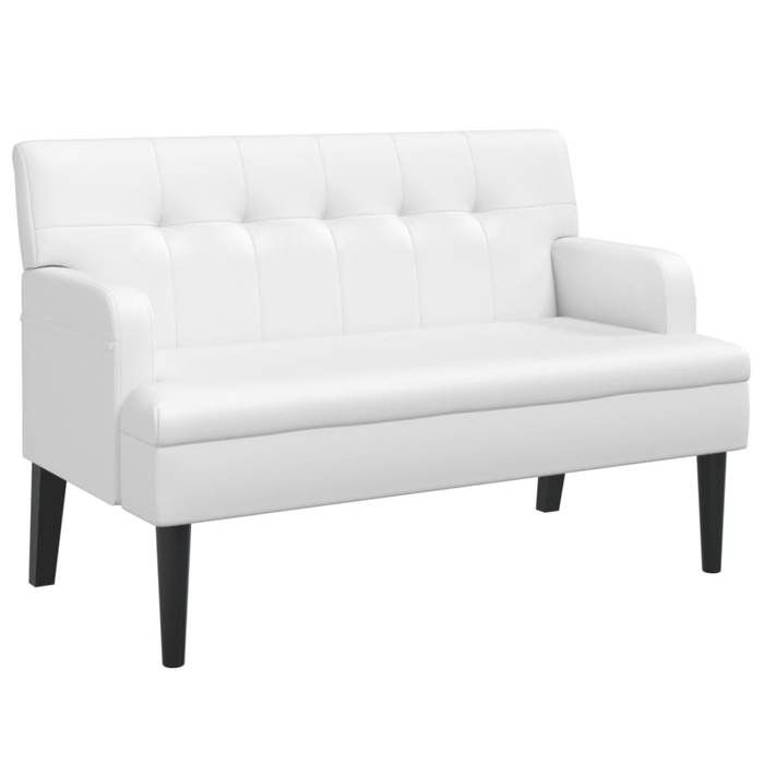535211& Banquette large salon Banc - avec dossier blanc 112x65 5x75 cm similicuir