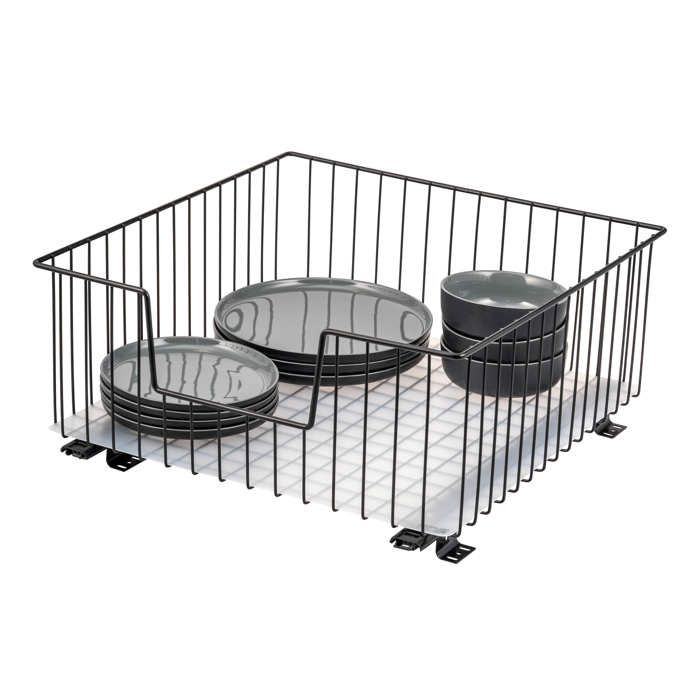bremermann Coulisse de panier darmoire 50 cm avec étagère tiroir de cuisine à équiper coulisse darmoire en métal noir
