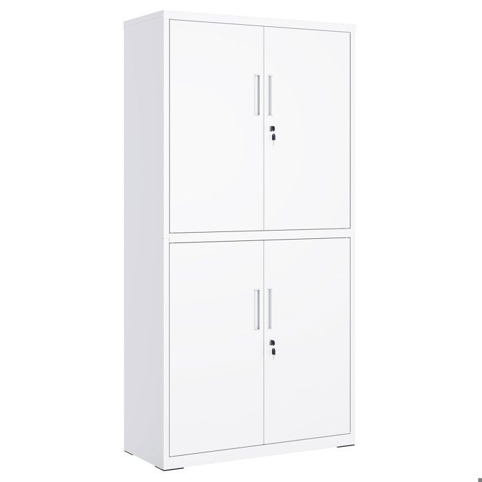 Armoire de Garage - SONGMICS - 5 Étagères - 4 Portes - Métal Blanc Mat - 40x80x180 cm Armoire de Garage - SONGMICS - 5 Étagères - 4 Portes - Métal Blanc Mat - 40x80x180 cm