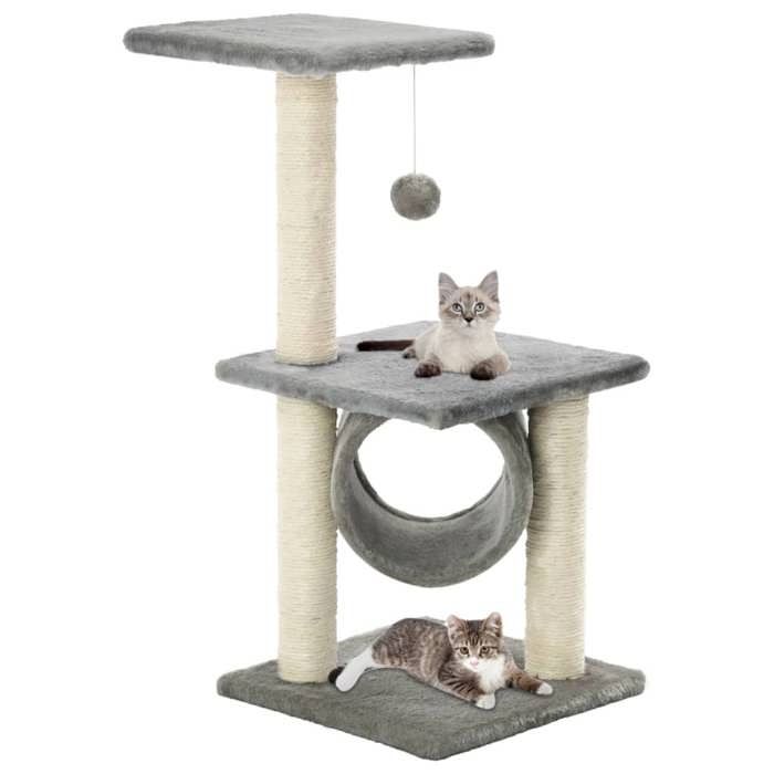 Arbre à chat - vidaXL - 65 cm - Sisal - Gris