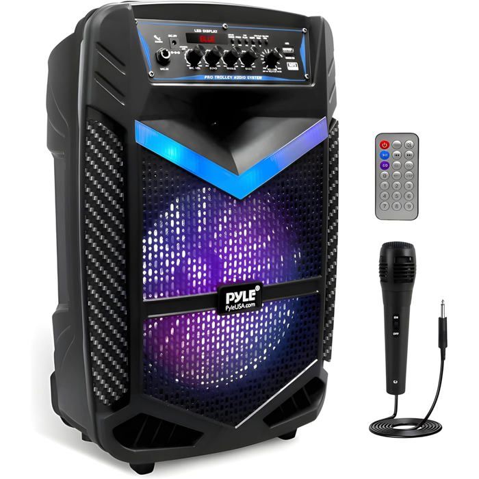 Mégaphone 100 W Avec Bluetooth, Enregistrement, Sirène, 2 Batteries Incluses, Portée 2000 M, Micro Externe, Lecture USB