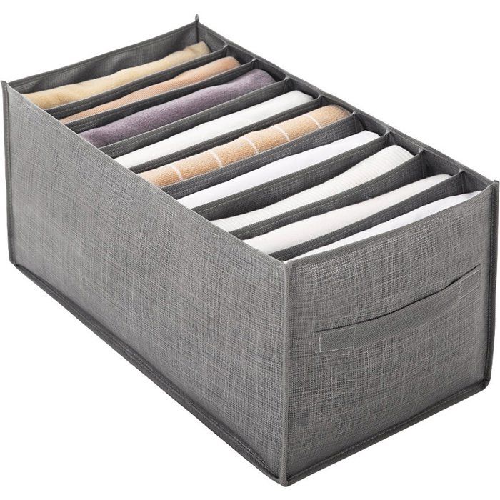 Ensemble de 3 pièces - Boîte de rangement pliable à 9 compartiments - Tiroir - Organiseurs pour jeans pulls chemises et pantalons