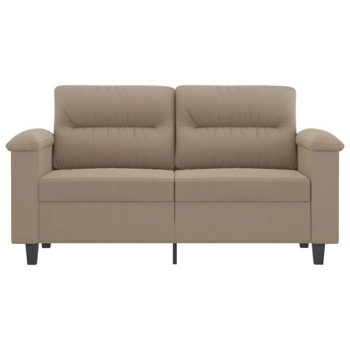 Canapé rembourré 2 places - VIDAXL - Taupe - 120 cm - Tissu microfibre - 150x77x80 cm - Moelleux - Cadre robuste