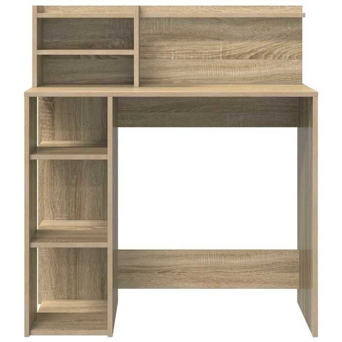 Bureau BURKE Marron Table à écrire - 1 PERSONNE - Chêne Sonoma 90x48x1015 cm - Bois dingénierie BB1042