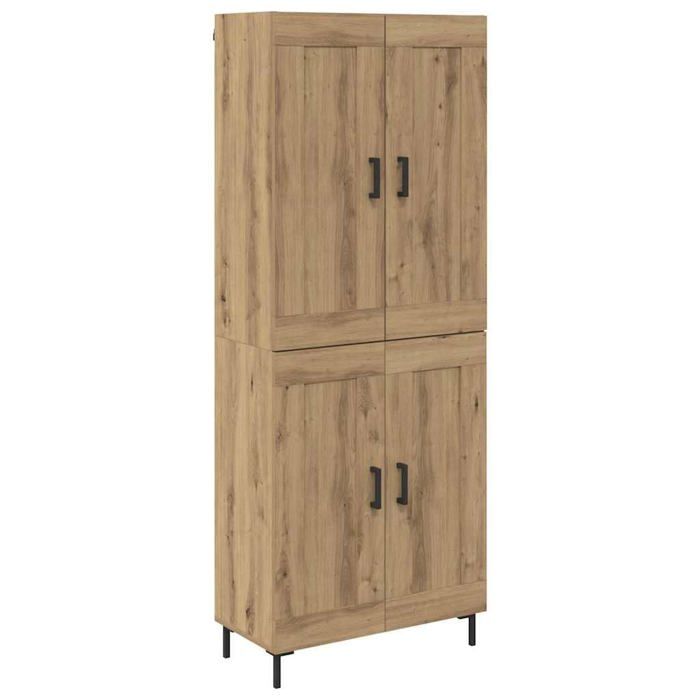 Buffet haut en bois - vidaXL - Chêne artisanal - 695x34x180 cm - 4 portes - Bois dingénierie - Design moderne