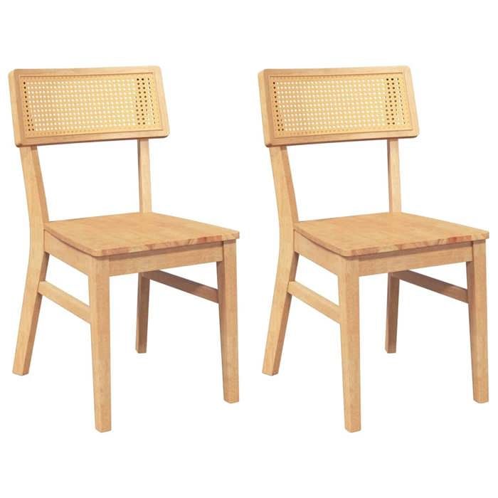 Les Soldes Chaises cuisine (2 pcs) - CLOUD - Fauteuils Ergonomique - bois massif caoutchouc J70