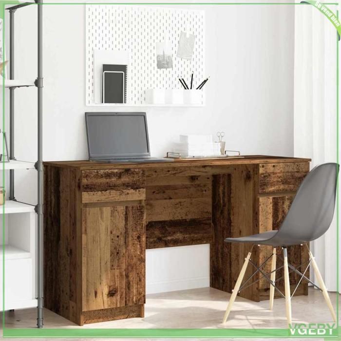 Bureau - 3328514 - Bois dingénierie - 140 x 49 x 76 cm - Grand espace de stockage