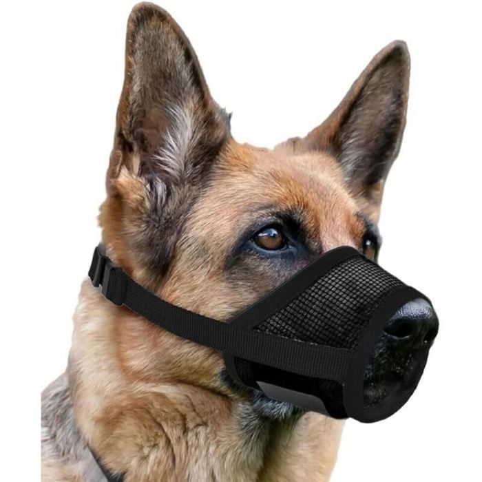 Muselière pour Chiens Maille Douce Respirante Muselière Chiens Reglable Museliere Anti AboieMent Anti Morsure pour Les Chiens Tai