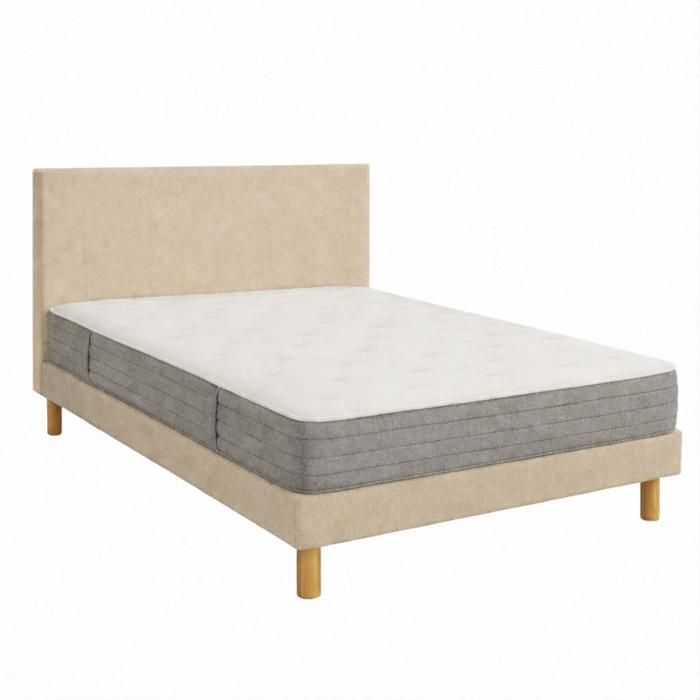 Ensemble Essenzia LEVITATION Très Ferme 1000 + Sommier Tradition Graphic 13 cm + Pieds 180x210 Beige Ressorts