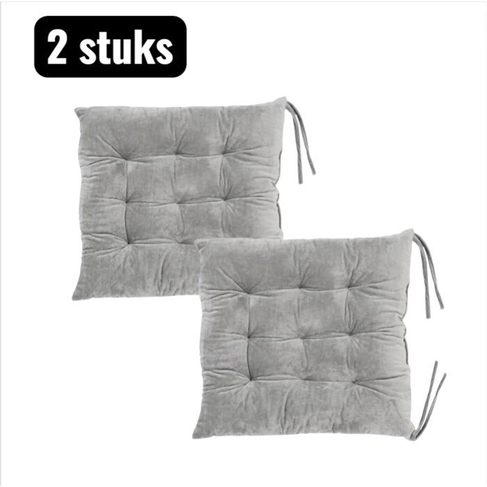 Lot De 2 Coussins De Siège 40x40cm Gris Ergonomique Antidérapant Avec Liens Pour Bureau Maison et Voiture