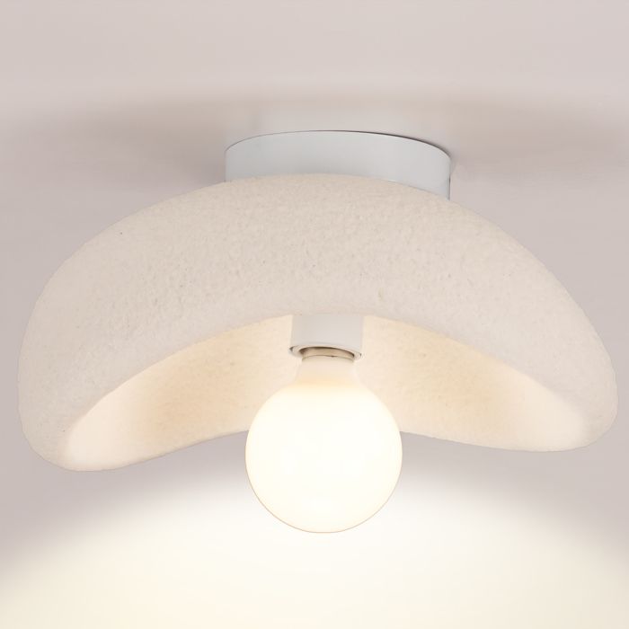 Plafonnier Luminaire - SMOTOP - Ø30 cm - Blanc - Rétro contemporain culot E27