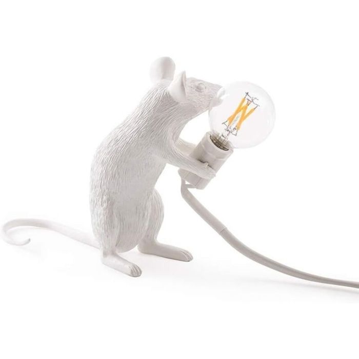 Lampe souris moderne en résine lampe de bureau créative lampe de chevet cadeau décoratif LED (debout)