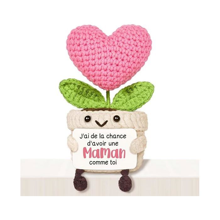 Cadeau Fete des Meres Cadeau Maman - Idee Tricotée en Cœur Cadeaux Mere Cadeaux Anniversaire Maman LAMPE A POSER