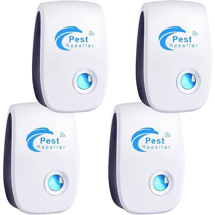 Lot de 4 appareils ultrasoniques électroniques intérieurs contre souris rats et moustiques