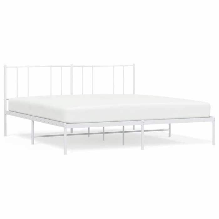 BONNE&2155 Cadre de lit métal sans matelas et tête de lit blanc 180x200 cm(VIDAXL)