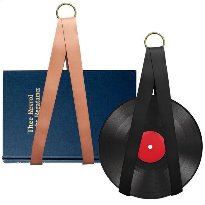 Étagère Murale Vinyles 4 Pièces – Rangement Stylish pour Disques Livres & Photos – Brun/Noir
