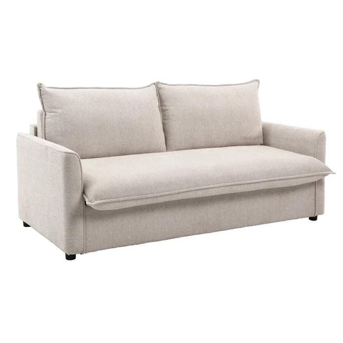 Canapé convertible 3pl système Rapido tissu doux beige – ELLIS Meubletmoi Canapé convertible 3pl système Rapido tissu doux beige – ELLIS Meubletmoi