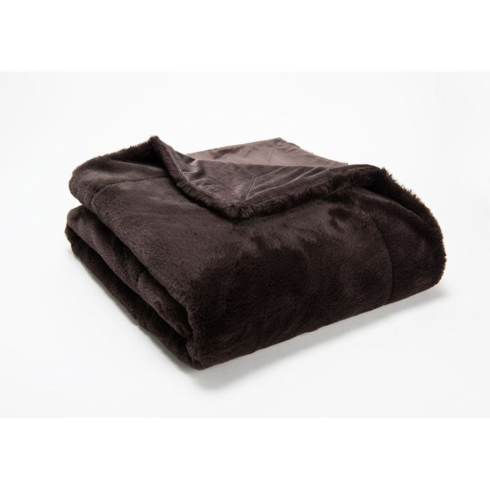Plaid luxe chocolat 130x170 cm - Amadeus Marron