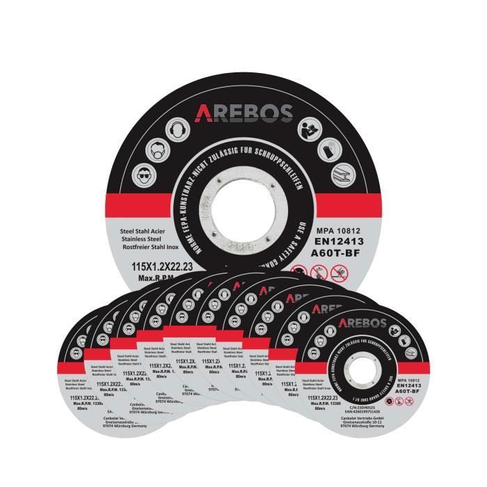 Arebos Disques à tronçonner inox 115 mm - vue 2