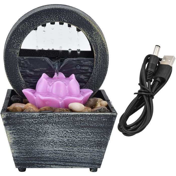 Fontaine De Table Relaxante Avec LED Et Théière Flottante - Alimentation USB Ou Piles, 27.5x11.7x11.7 Cm