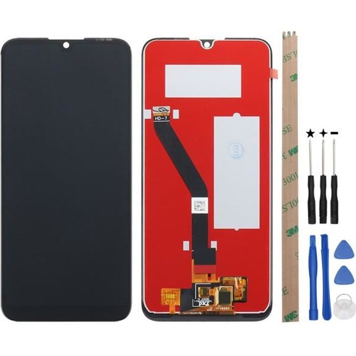 Écran LCD + Vitre Tactile Huawei P Smart 2019 Complet – Noir, Outils + Adhésif 3M + Verre Trempé