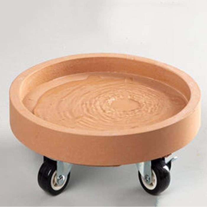 Hohovyyv - Soucoupe Pour Pot De Fleurs Avec Roulettes - Diamètre 33 Cm (intérieur 30 Cm) - Blanc - Réservoir D'Eau Intégré - Chariot Mobile Pour Plantes D'Intérieur/Extérieur - 10