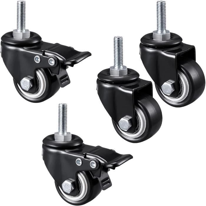50mm Roulettes Pivotantes, Transport Roulettes Charges Lourdes(Roulettes Avec Frein), Rotation