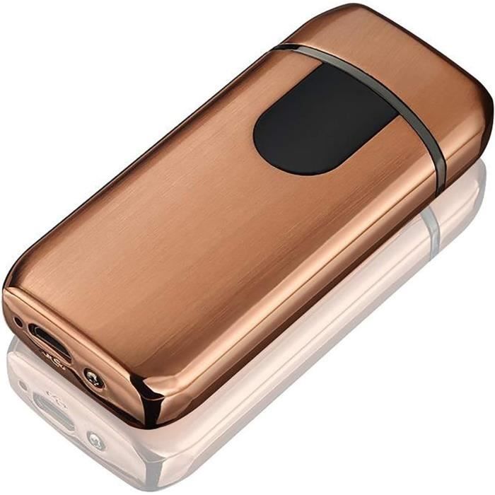 Briquet électrique à Arc Coupe-vent - Rechargeable USB-C, écran LED - Noir Mat - Pour Camping, Cigares, Bougies