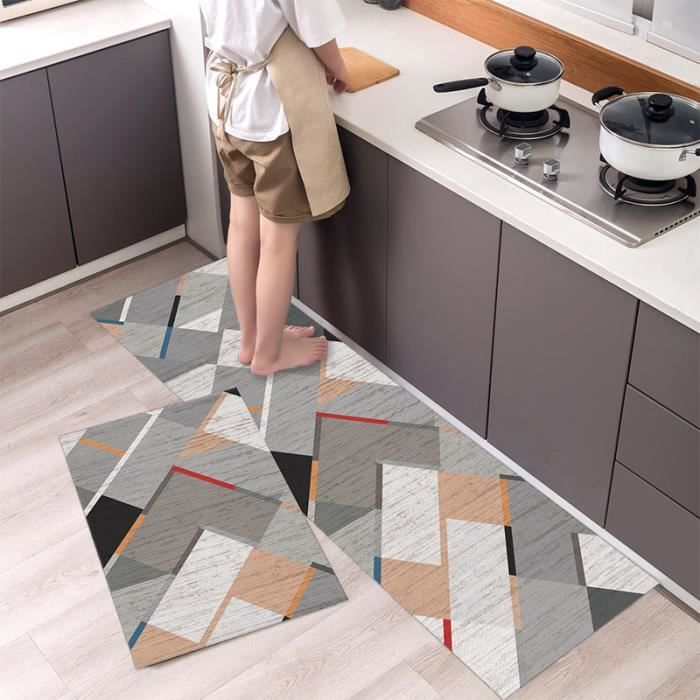 Lot de 2 tapis de cuisine antidérapants lavables pour cuisine