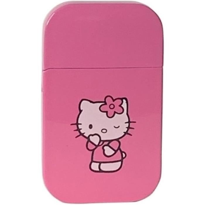 Briquet Rose à Paillettes Avec Motif Kitty - Rechargeable Au Butane, Coupe-vent - Cadeau Mignon (butane Non Inclus)